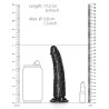 Real Rock Ultra Skin Gode Slim Dildo RealRock 15.5 x 3.8cm Noir